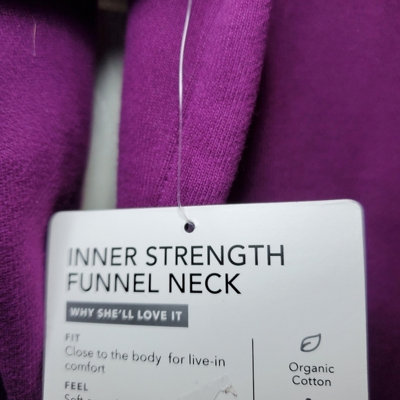 ATHLETA GIRL “Inner Strength” Funnel Neck Sweatshirt Purple Sz 10 - Picture 6 of 8